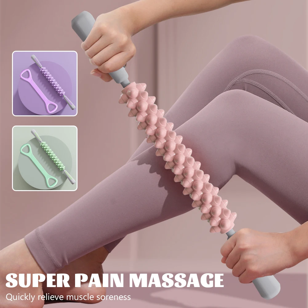 Muscle Roller Massage Stick Muscle Roller Sticks with Non-slip TPR Handles for Relieving Soreness Roller with Non-slip TPR Hand