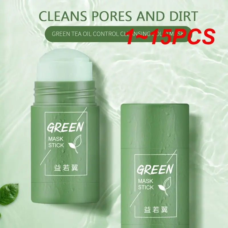 

1~15PCS 40g Skin Repair Acne Remove Mud Mask Organic Green Tea Mask Stick Clay Mask Stick Face Beauty Care Skincare Tool Women