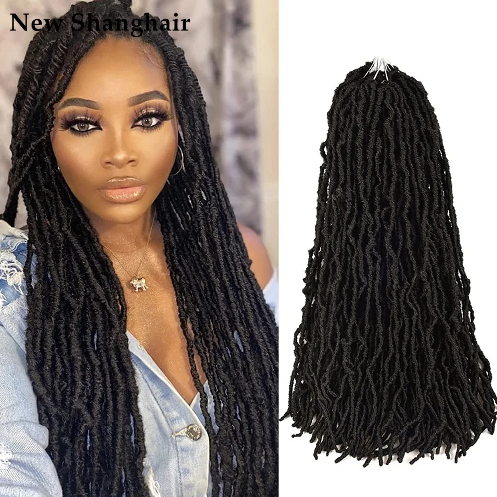 

New Faux Locs 24 inch Soft Nu Locs Crochet Hair Pre Looped Crochet Hair Synthetic Hair Extensions NS25