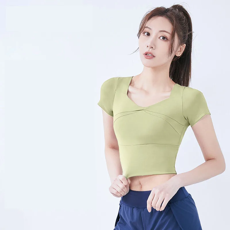 

Wholesale Fitness Workout Women Short Sleeve Activewear Lightweight Gym Athletic Yoga Tops