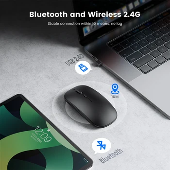 Rechargeable Wireless Mouse Bluetooth Mouse Computer  Ergonomic Mini Usb Mause 2.4Ghz Silent Macbook Optical Mice For Laptop Pc 2