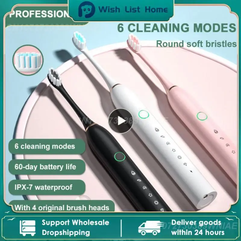 

Electric Toothbrush For Adults And Children With 6-speed USB Rechargeable Sonic Toothbrush For Efficient Oral Cleaning