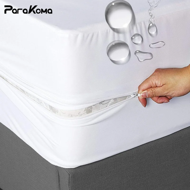 Waterproof Mattress Cover with Zipper All-inclusive Anti-mite Mattress Cover Bedspreads Fitted Sheet Queen Bed Cover King Size