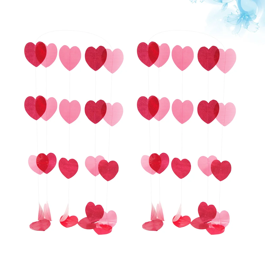 

Heart Love Valentine S Day Wedding Hanging Wonderland Party Ornaments Clings Window Swirl Decor String Banner Garland Supplies