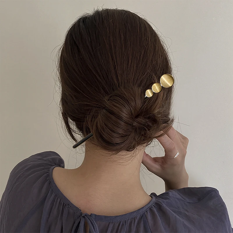 

Chinese Style Hair Sticks Women Hair Accessories Resin Imitated-pearl Geometric Hairpin Headwear Wedding Hairstyle Design Tools