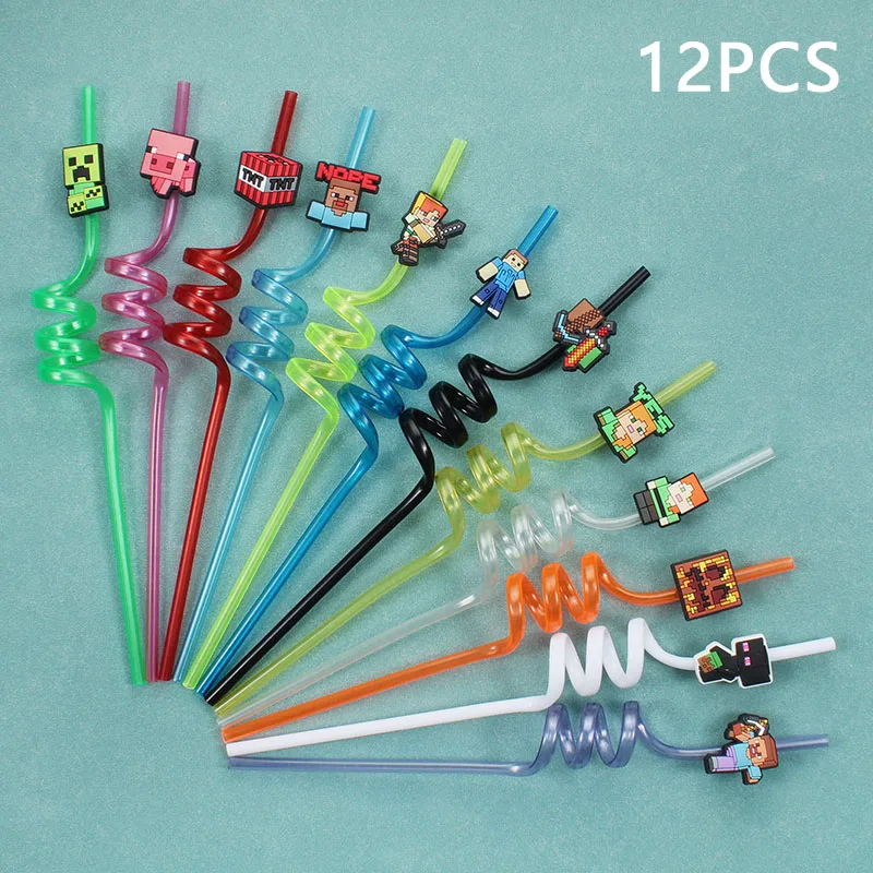 

Набор из 12 многоразовых трубочек Pixel Miner