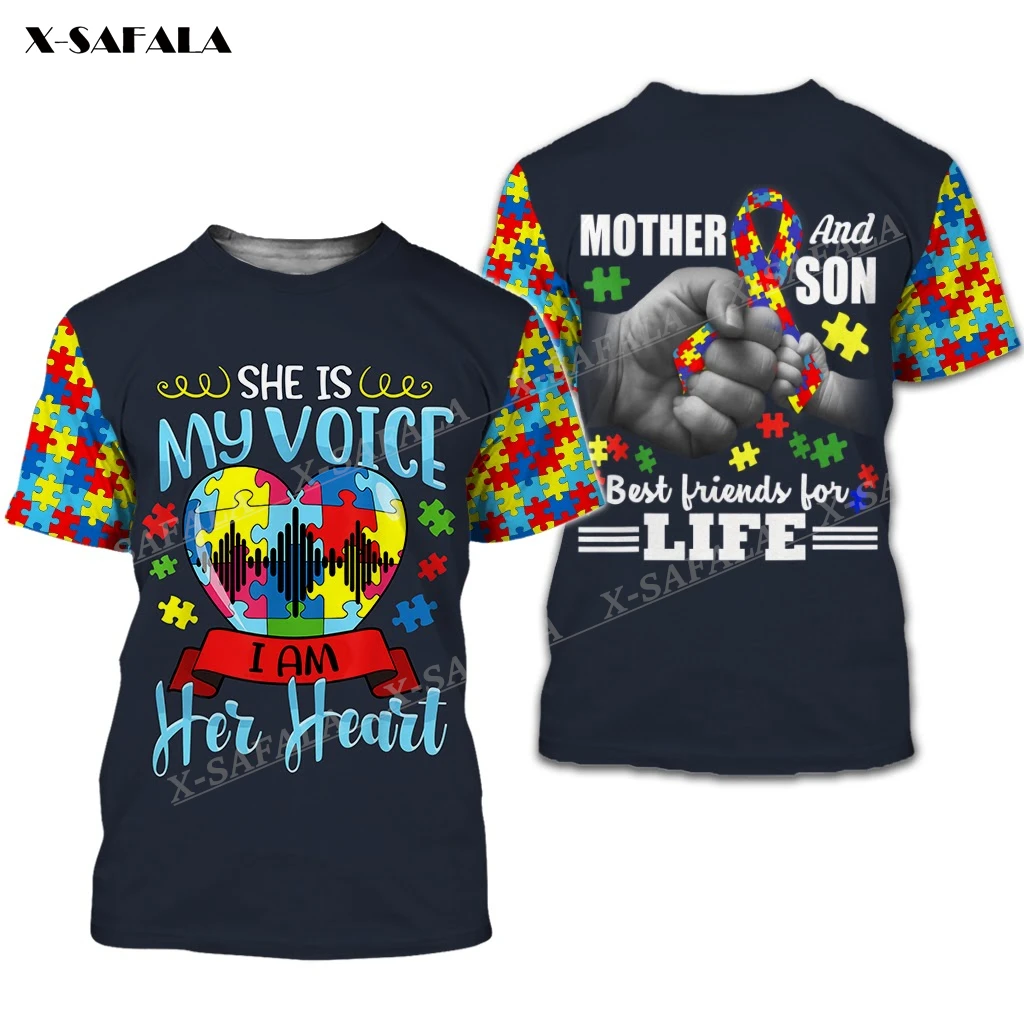 

Футболка мужская с 3D-принтом гордиться аутизмом, Приталенный топ, тенниска с коротким рукавом, Повседневная дышащая майка из молочного воло...