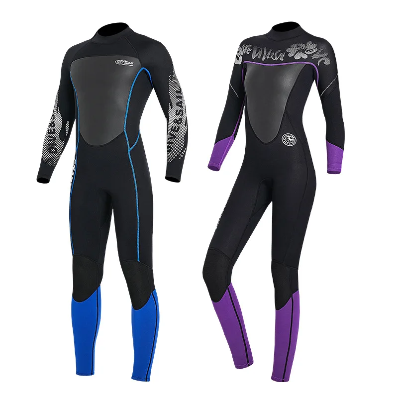Цельный гидрокостюм с хлорным клеем для ногтей 3 мм утолщенный теплый дайвинга