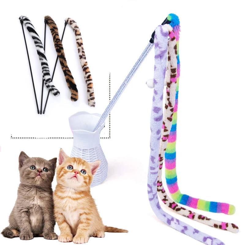 

Cat Toy Feather Cat Teaser Wand Cat Interactive Toy Funny Caterpillar Colorful Rod Teaser Wand Pet Cat Supplies Cat Accessory