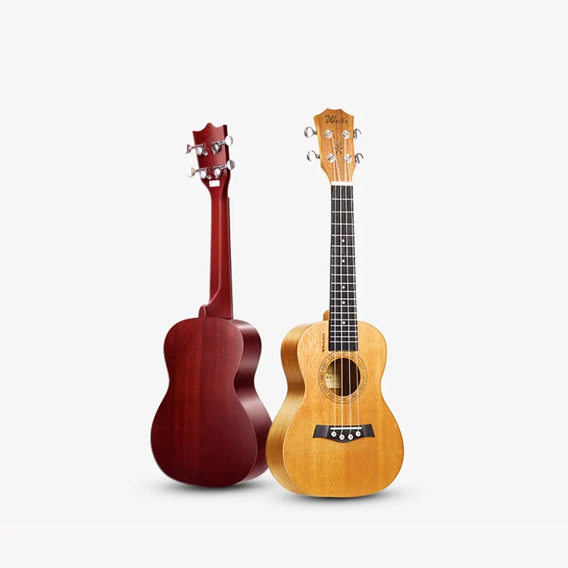 Matte Log Ukulele Wooden Miniature Guitar Child Resonator Music Ukulele Guitar Picks Hard Case  Funda Guitarra Musical Tools
