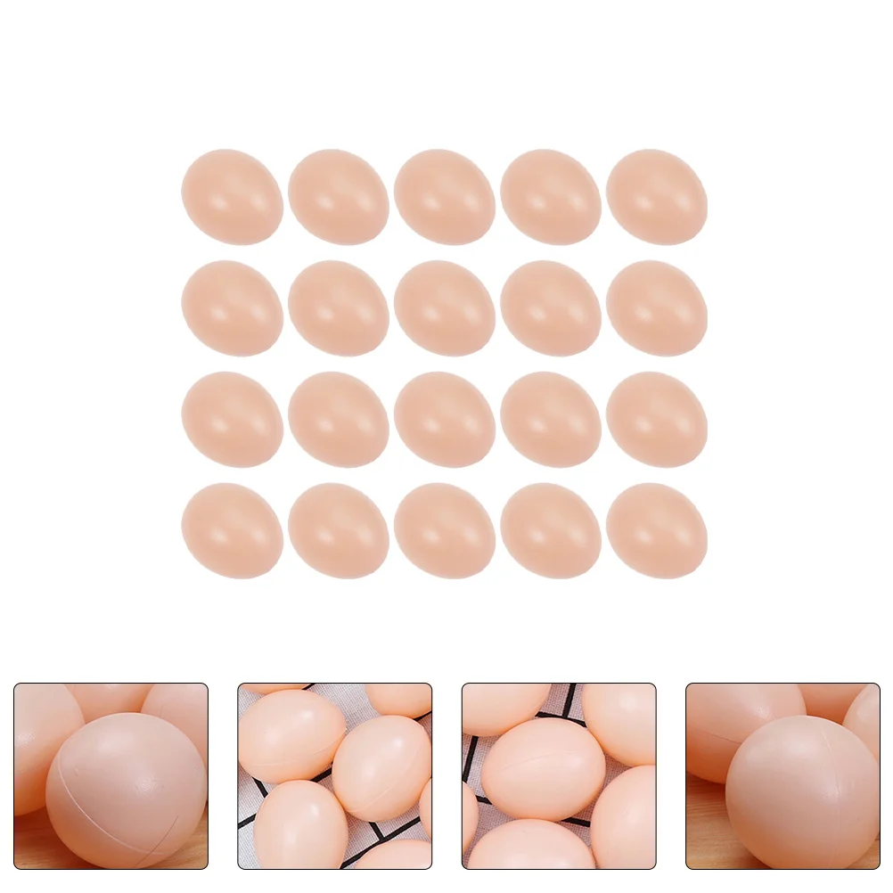 

20pcs Artificial Chicken Eggs Kids DIY Easter Eggs Plastic Egg Molds Fake Eggs