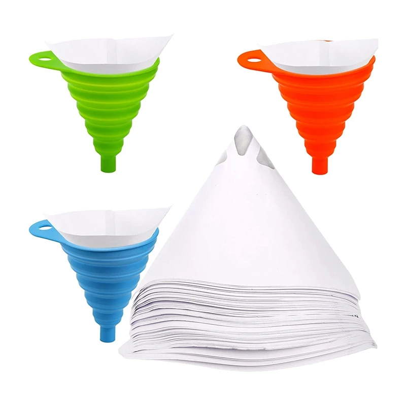 

300 Pieces Paint Strainers, Cone Paint Filter Screen With 3 Pack Silicone Funnel Filter, Cone Shaped Fine Nylon Mesh