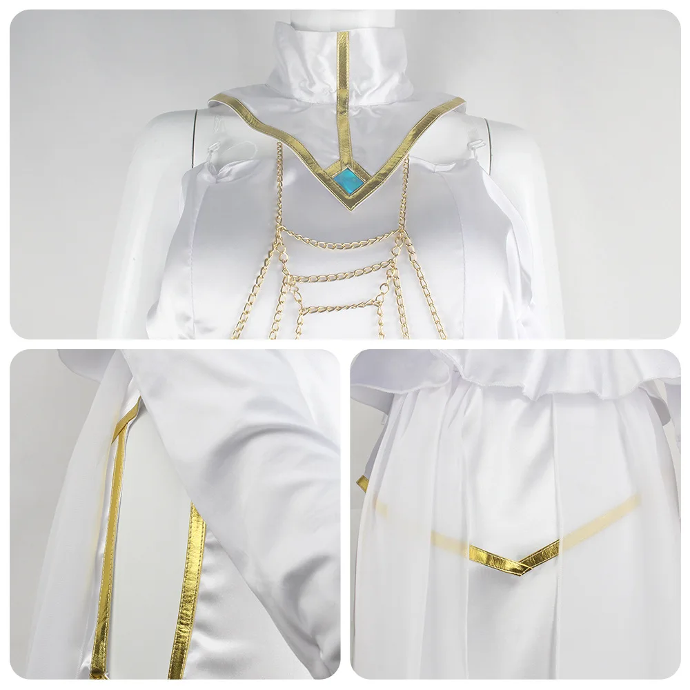 Overlord Albedo Anime Cosplay Costume for Women White Dress Bikini Cos Swimwear Costume Halloween Christmas Masquerade Party