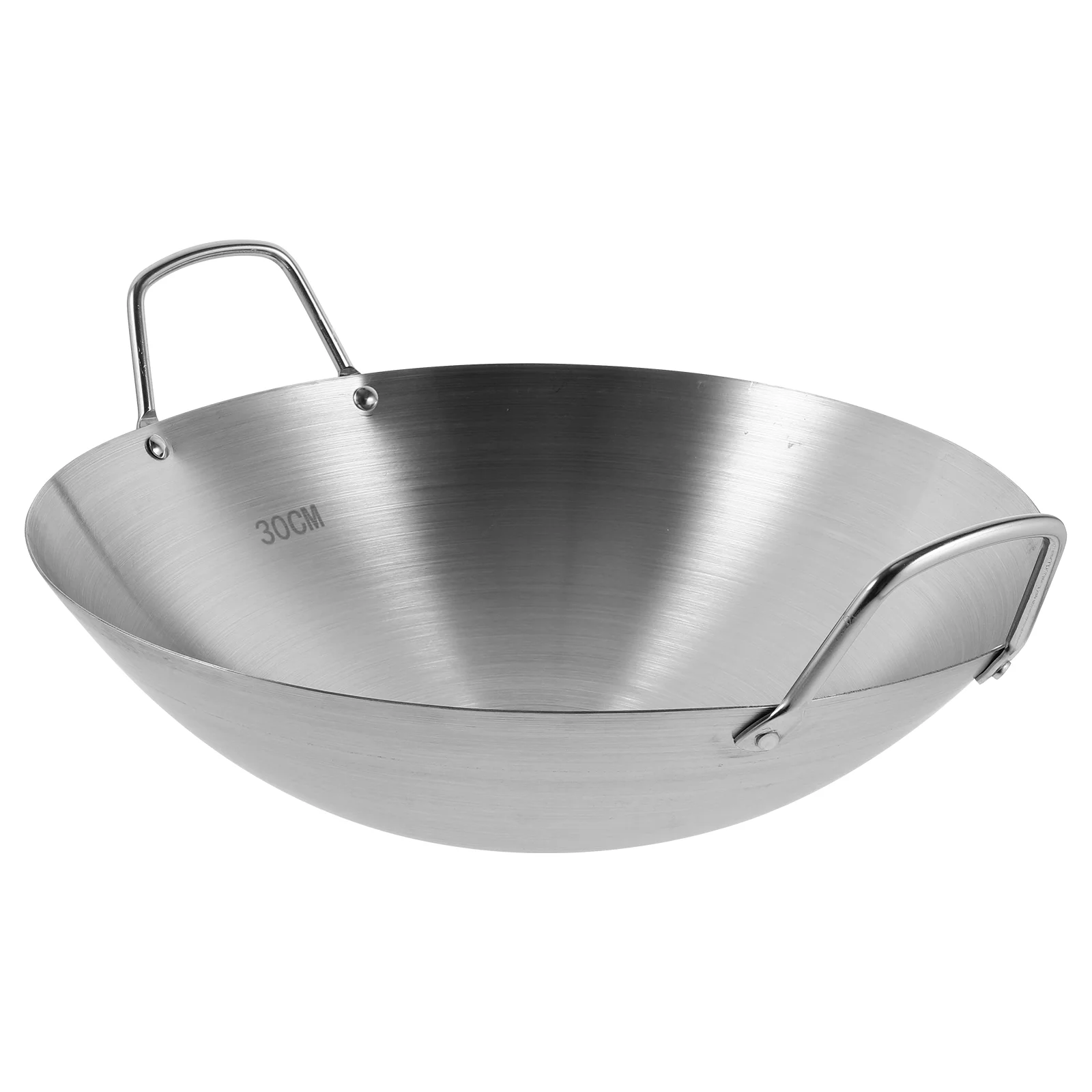 

Stainless Steel Wok Round Bottom Wok Large Fry Pan Large Capacity Saute Pan