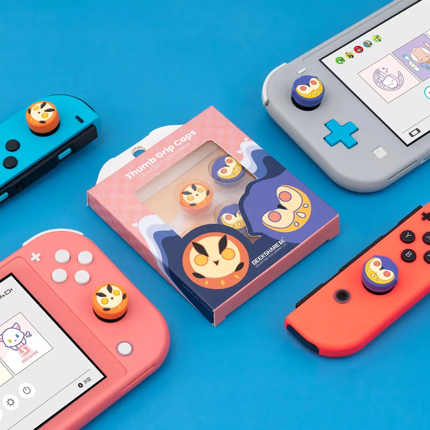 Силиконовые колпачки для джойстиков Geekshare совместимые с Nintendo Switch/OLED и Lite 4 шт