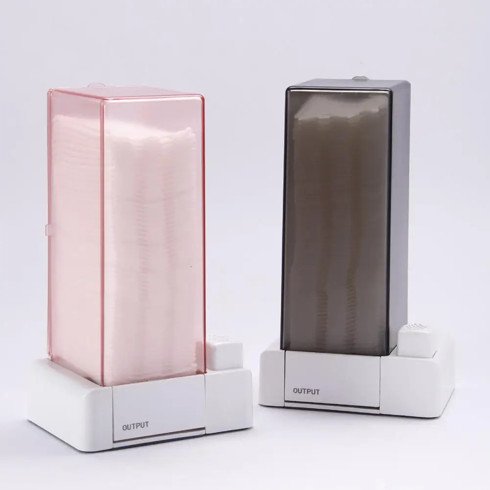 

Modern Cotton Pad Organizer Press Button Storage Box Stable Non-slip Vanity Cosmetic Cotton Dispenser Stain-proof
