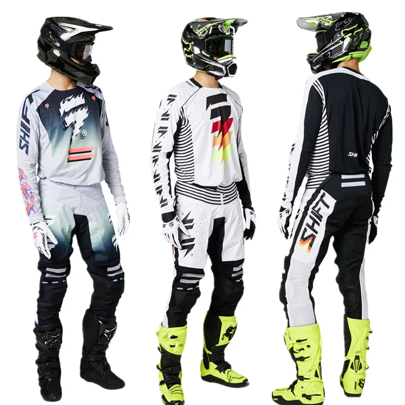 2022 FOR SHIFT MX Racing 3LABEL Jersey Pants Combo Set Gold MX/ATV/BMX/MTB Offroad Riding Gear Motocross Riding Kit sht1
