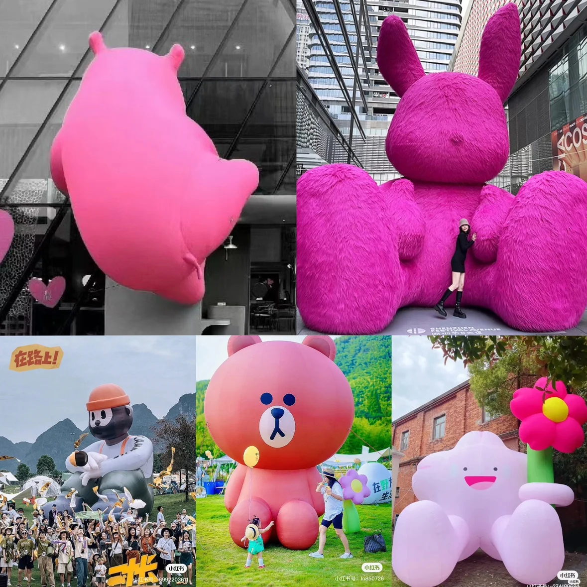

Customized inflatable hippo air model customized online celebrity inflatable animal plush rabbit cartoon Meichen decorative lumi