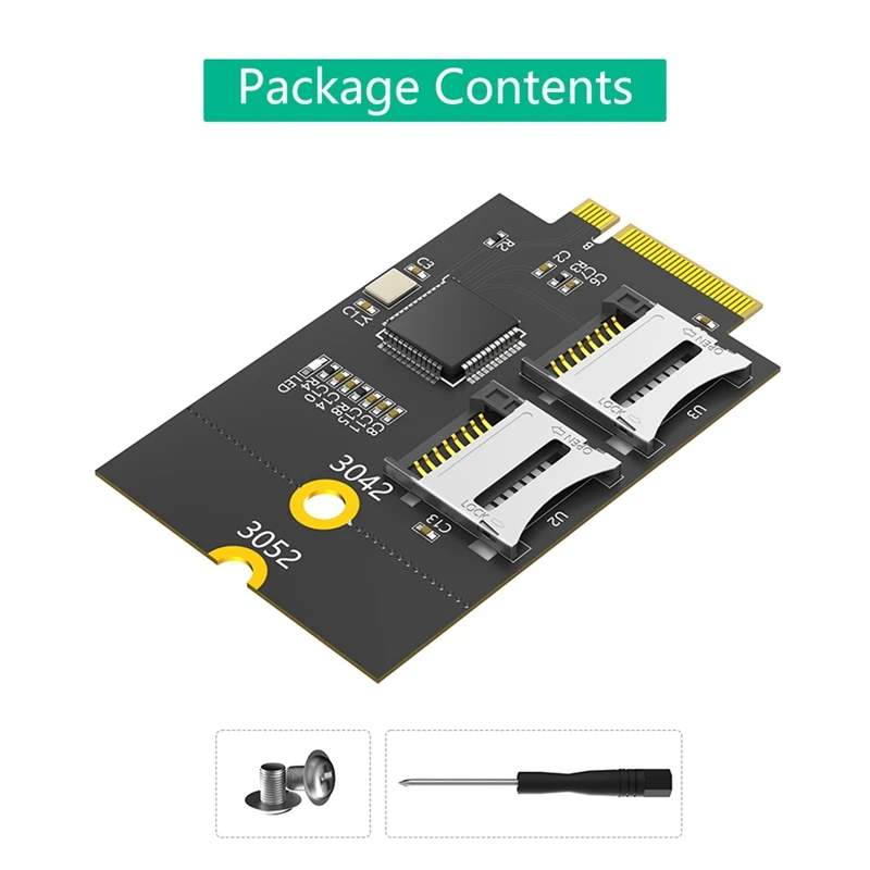 Двойная карта Micro-SD TF-карта к адаптеру считывателя NGFF M.2 Key B (поддерживает USB-шину а