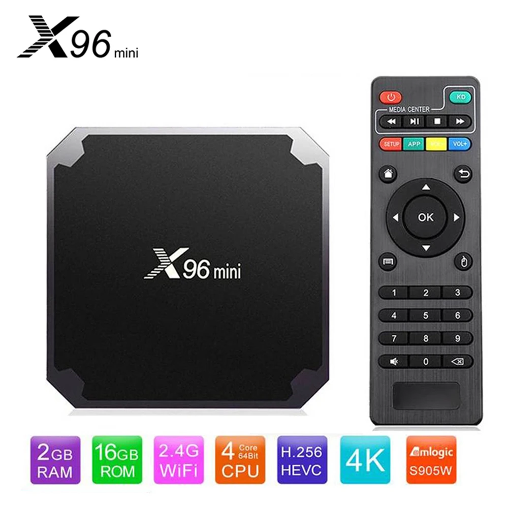 

ТВ-приставка X96 MINI на базе Android 2,4, Wi-Fi 1080 ГГц, четырехъядерный процессор S905W, медиаплеер Full HD 4K P, 64 бит, ТВ-приставка X96mini