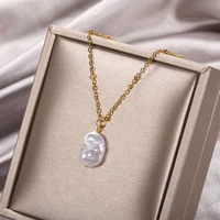 2022 trend elegant jewelry wedding pearl necklace for women fashion white imitation pearl pendant choker luxury clavicle chain