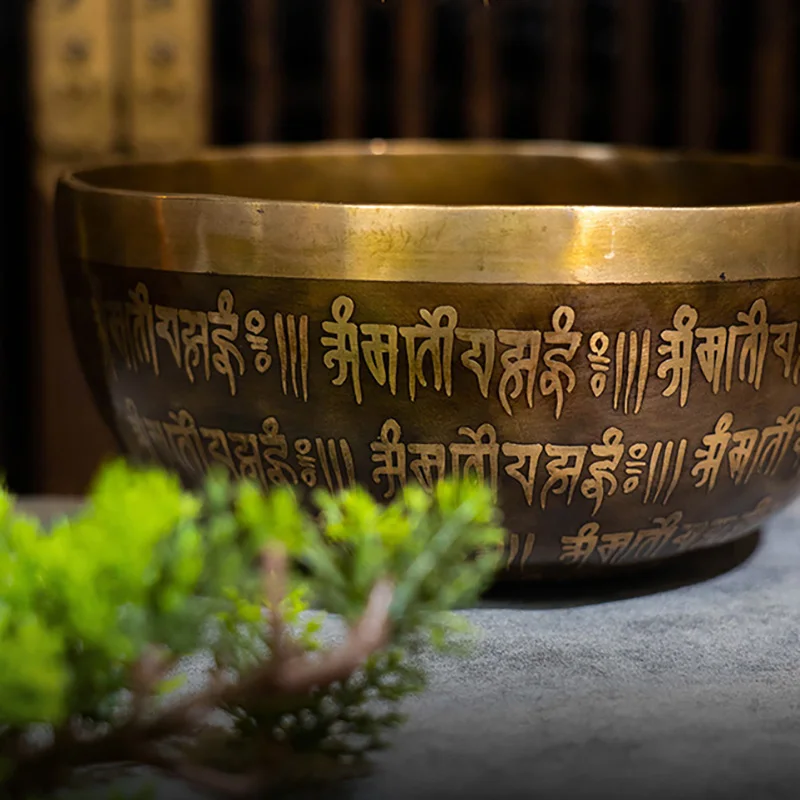 Tibetan Holy Prayer Singing Bowl Sound Healing Tools Professional Meditation Singing Bowl Vintage Metals Design Klangschale Yoga enlarge
