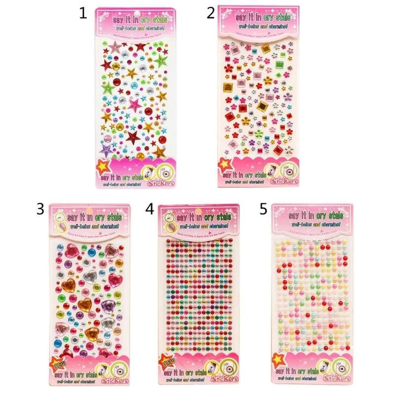 

Gem Stickers Bling Jewels-Stickers Self Adhesive Acrylic Diamond-Stickers Assorted Shapes Small Stickers for DIY Crafts