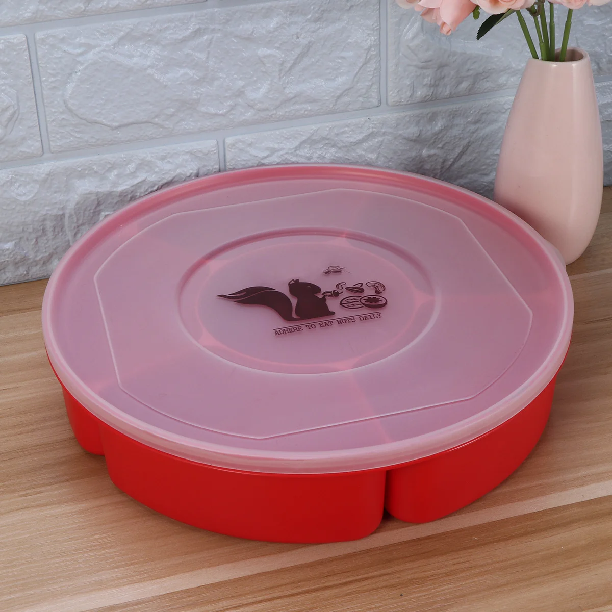 

Tray Serving Snack Fruit Divided Plate Boxappetizer Lid Candy Platter Compartment Storagenut Dried Snacksdish Party Container