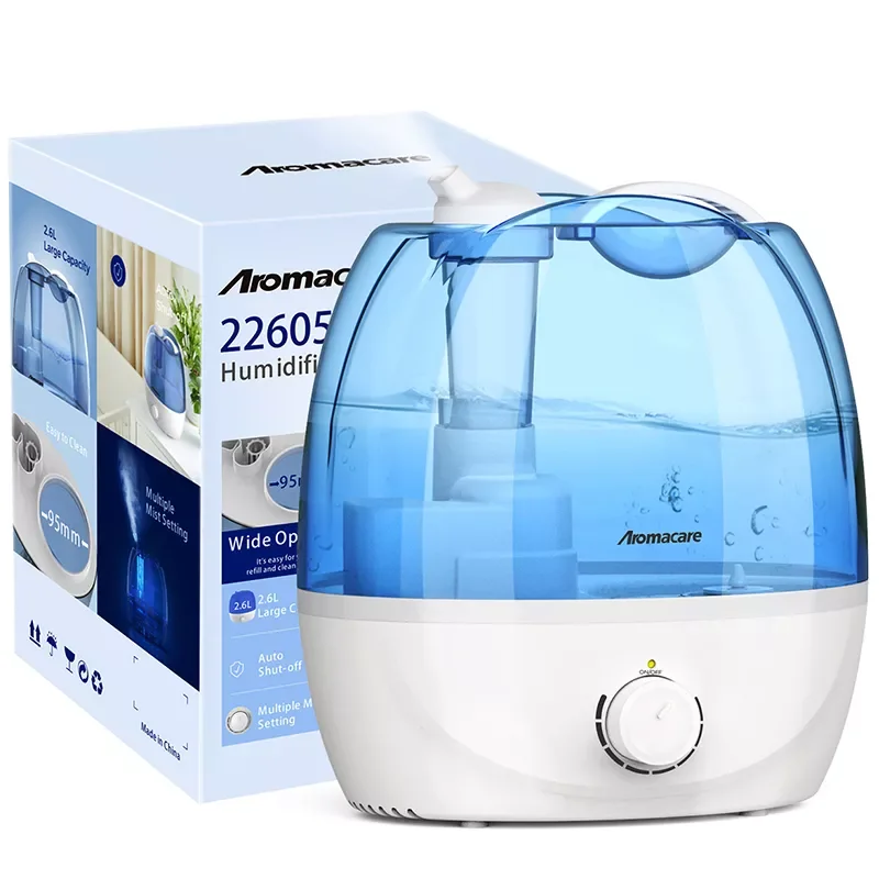 Cool Mist Air Humidifier 2.6L Quiet Ultrasonic Humidifiers for Bedroom & Large room-Adjustable-360° Rotation-BPA FREE