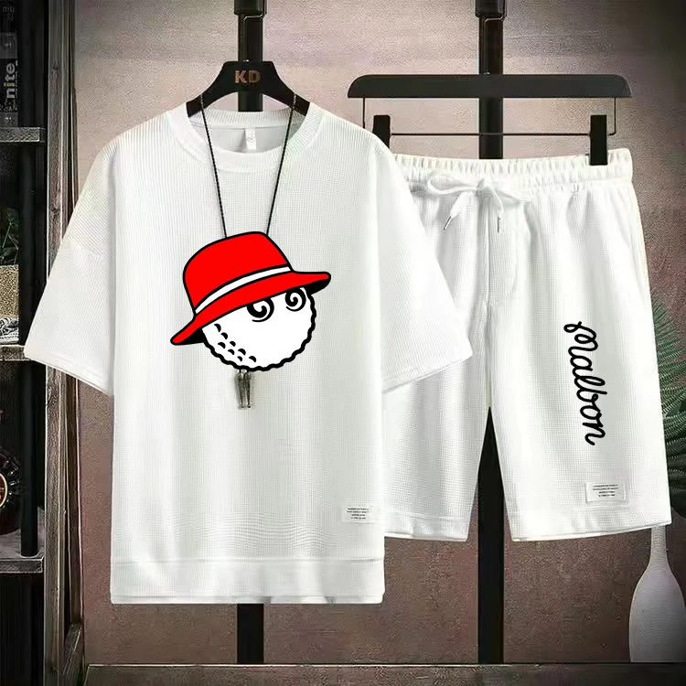 New Golf Wear Men Summer Men's 2 Piece Set Casual T-Shirt And Shorts Set Golf Suit Golf Wear Men Malbon Golf Quick Dry Tracksuit