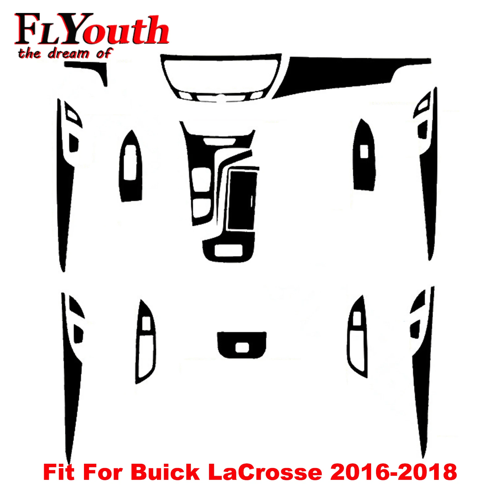 

Наклейка 5D из углеродного волокна для Buick LaCrosse 2016-2018, автомобильная панель переключения передач, держатель стакана для воды, панель, рамка, к...