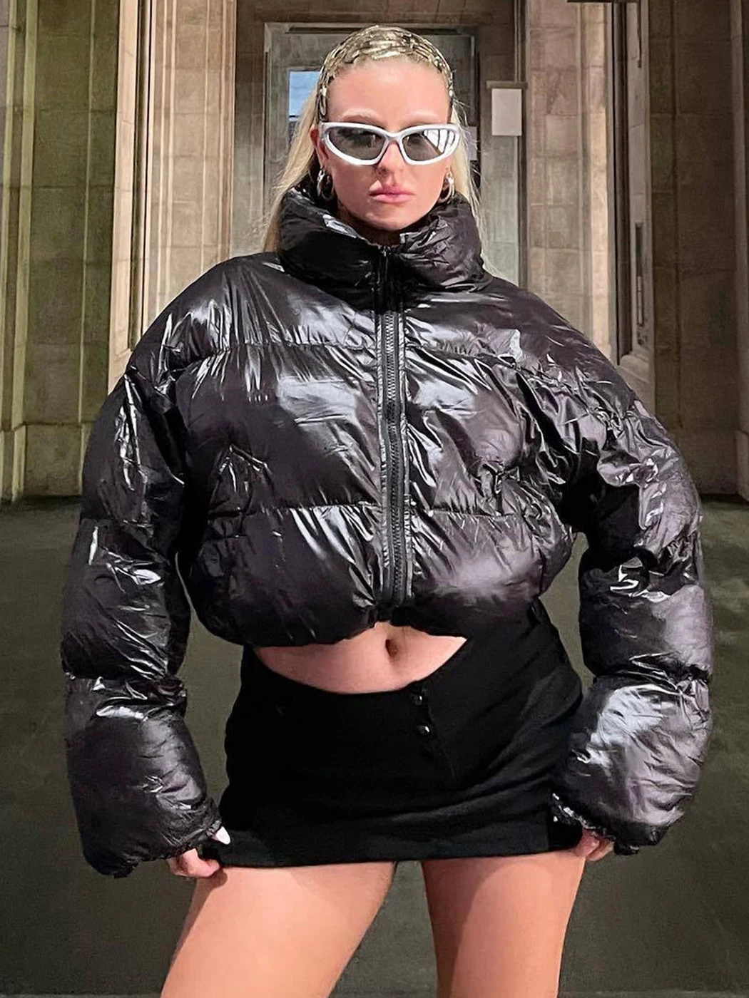 

Женская теплая куртка на молнии, свободная уличная модная однотонная утепленная хлопковая куртка с воротником-стойкой, новинка зимнего сез...