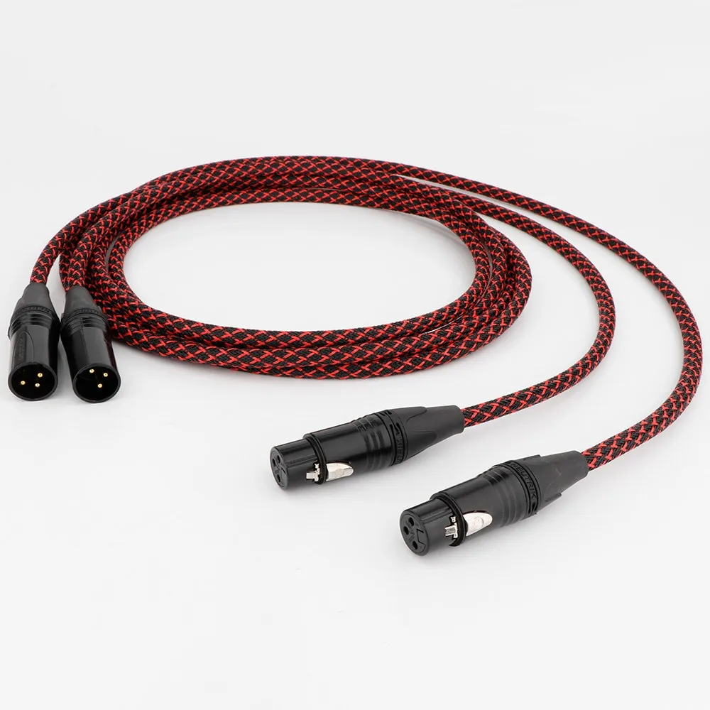 

1 пара Hifi 5N OCC, медный XLR аудиокабель, балансировочный кабель XLR, аудиокабель «штырь-гнездо» M/F