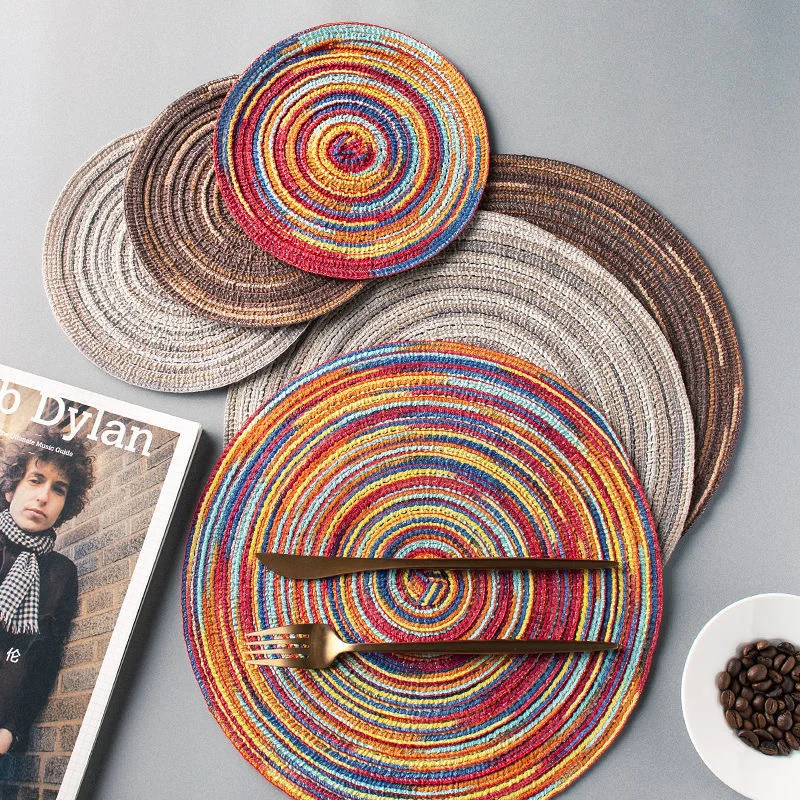 

Linen Placemats For Dinner Tabl Pad Tabl Coaster Mat Round Tabl Placemat PP Heat Placemat Breakfast Boho Placemat ,INS