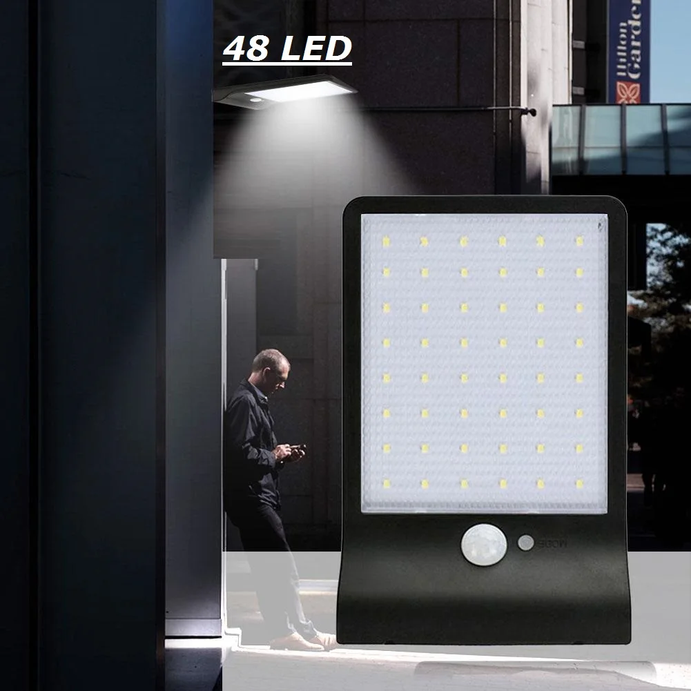 

Фонари на солнечной батарее с датчиком движения, 48 светодиодов, 3 режима, IP65