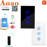 tuya wifi smart curtain touch us standard switch app wireless remote control supports alexa and google assistant voice control