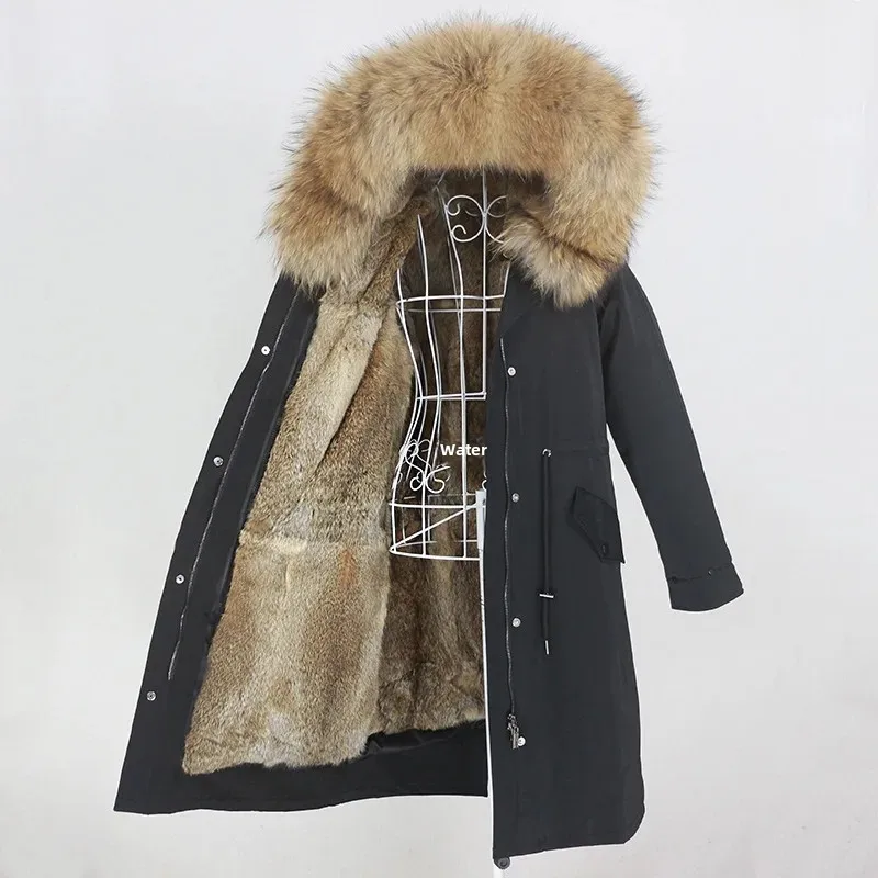 Fast Selling Fashion Women's Jacket With Detachable Inner Lining Of Real Fox Fur For Winter Warm And Stylish