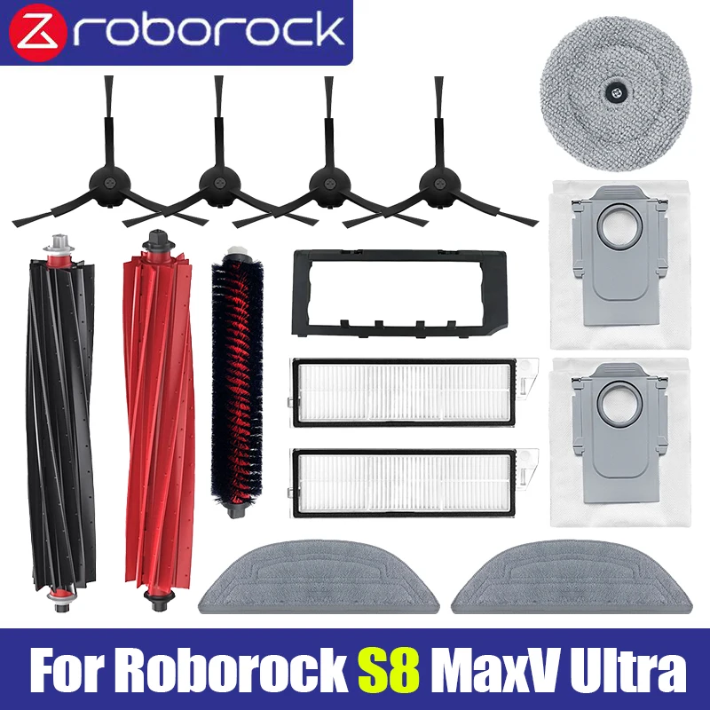 Roborock s8 mulv אביזרים אולטרה רובוט שואב בצד העיקרי מברשת hepa מסנן שקיות אבק חלקי חילוף