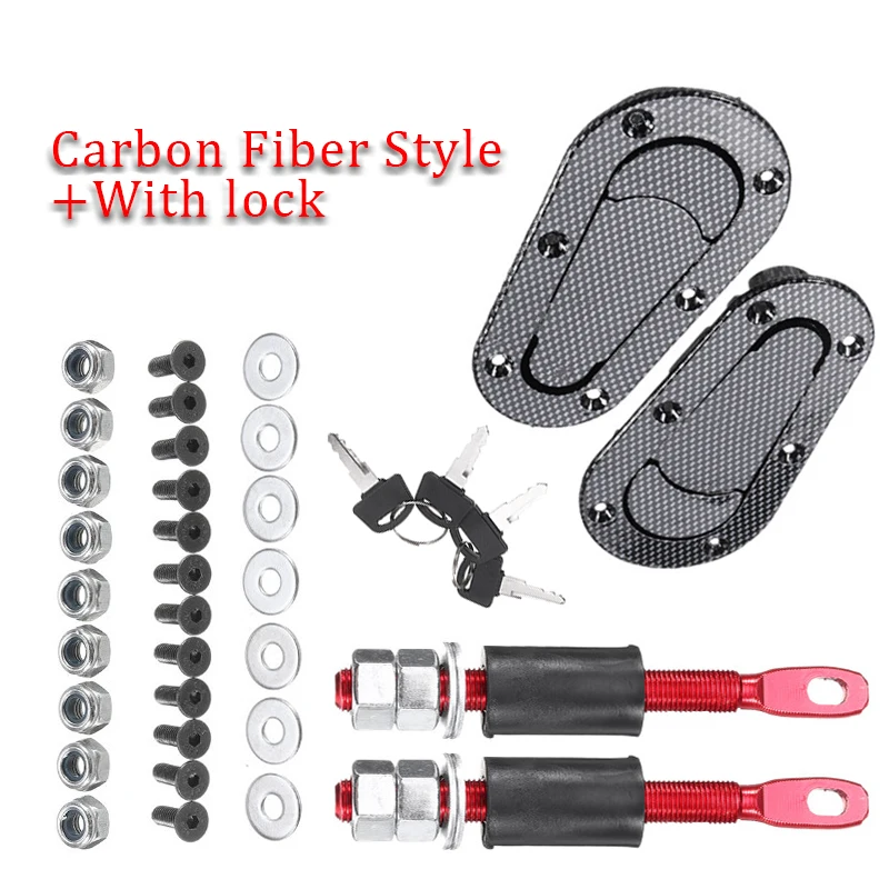 

Universal Racing Car Hood Pin Engine Bonnet Latch Lock Kit Refitting With Keys Hood Lock Hood Mount Car Accessories