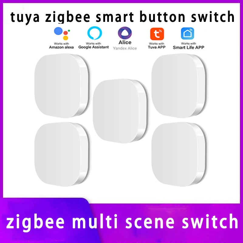 

tuya zigbee smart button scene switch button zigbee multi scene switch auto remote control key Battery Powered Smart Switch home