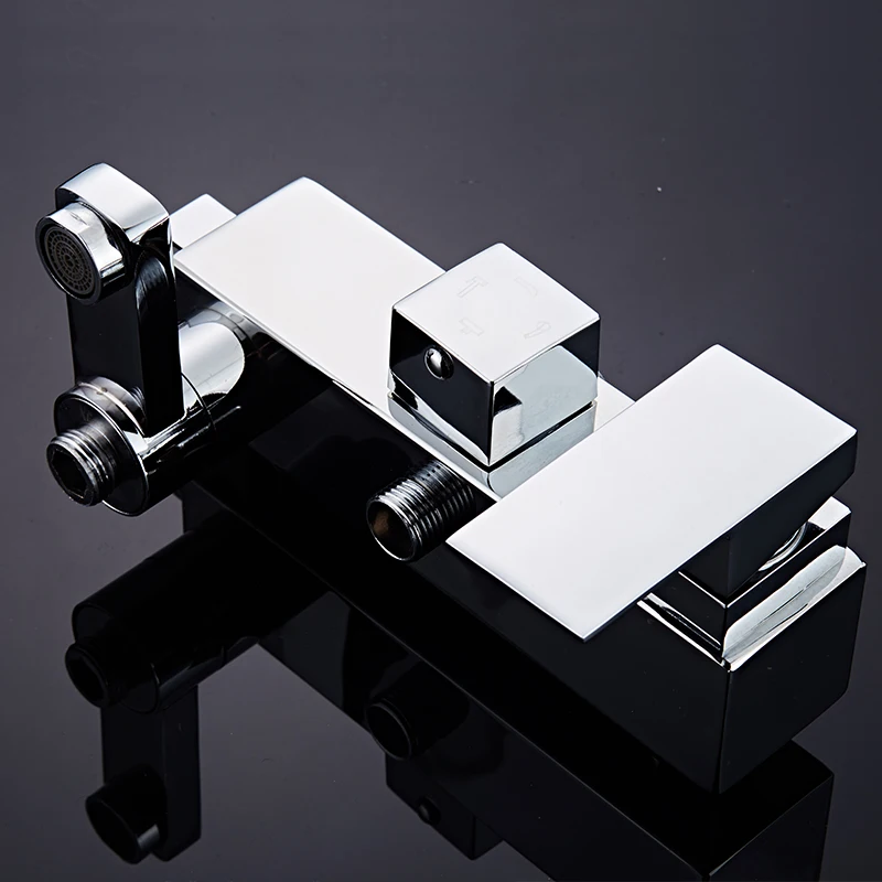 Насадка для душа домашний медный квадратный смеситель черного/хромированного