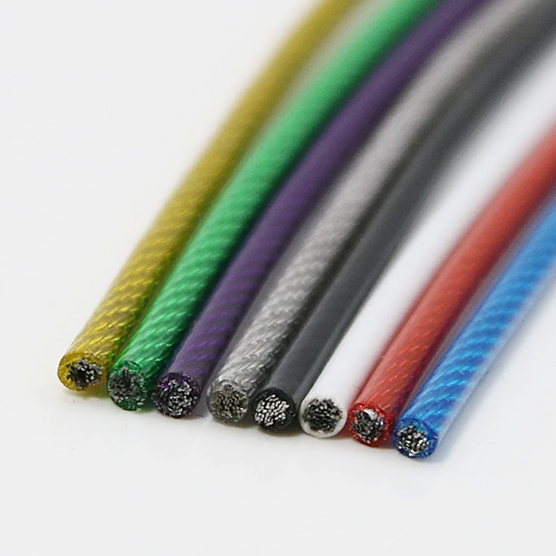 

Кабель с покрытием толщиной 2 мм, поверхность троса из нержавеющей стали, материал с ПВХ-покрытием, можно использовать для перил/загадов/подвесок