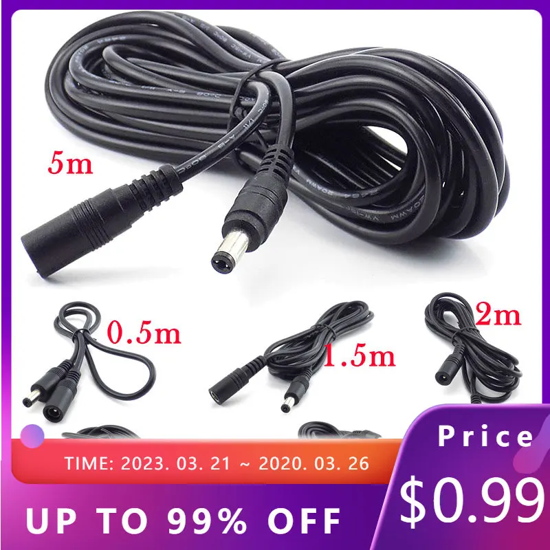 

Кабель питания постоянного тока ESCAM штекер «Мама-папа» CCTV, удлинитель, адаптер 12 В, шнуры питания 5,5 мм x 2,1 мм для камеры, удлинитель питания