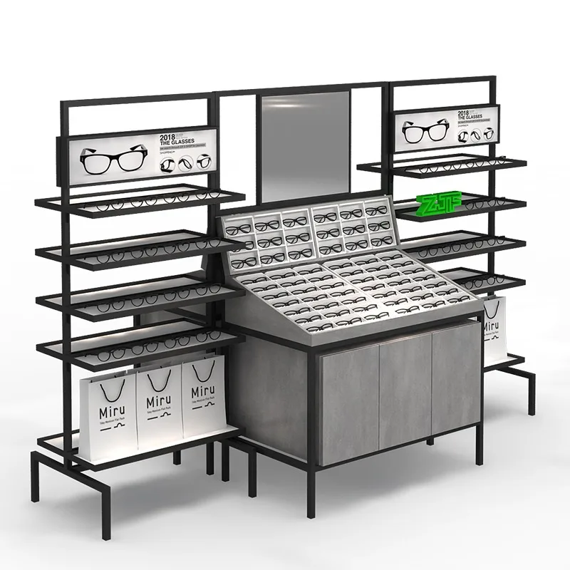 

2023 Multiple Tiers Optical Store Eyeglass Rack Floor Standing Sunglass Display Stand for Shop