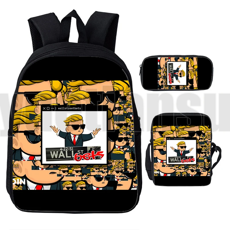 Sac A Dos WallStreetBets Backpack Knapsack Rucksack 3D Print Anime Gamestop Schoolbags Book Bag Pen Case Shoulderbag Mochila