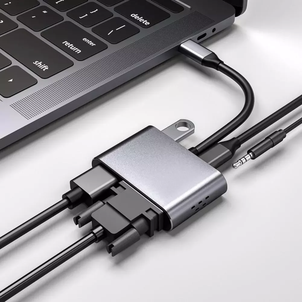 

USB-концентратор 5 в 1 с USB-портом Type-C и док-станцией для ноутбука