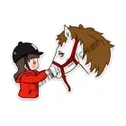 Креативная маленькая девочка, ведущая лошадь, автомобильная наклейка, Стайлинг, автомобильные аксессуары, чехол на лобовое стекло, бампер, оконная крышка, наклейки с царапинами KK16cm