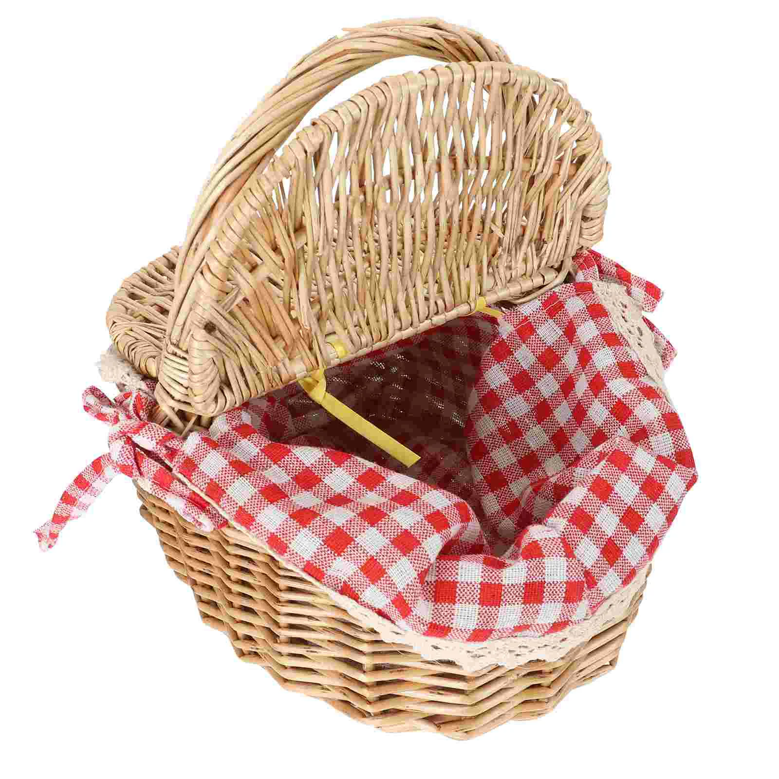 

1pc Wicker Weaving Basket Fruit Bread Vegetable Basket Picnic Home Basket