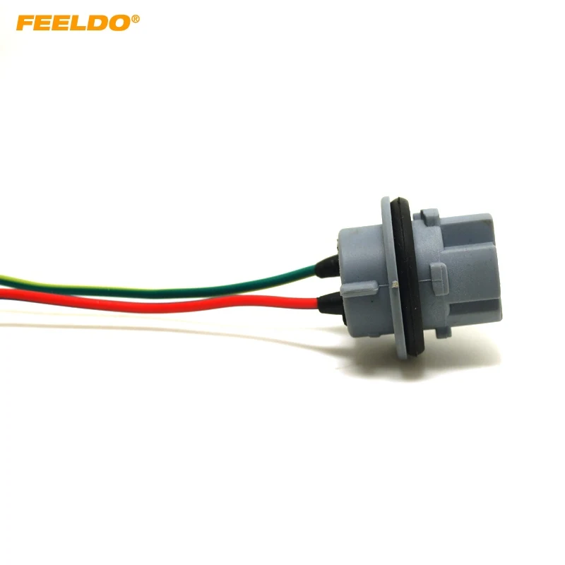 

FEELDO 1PC Car 7440/W3X16D/W21W/T20 LED Bulbs Signal Lights Socket Harness Plugs Connector #AM3818