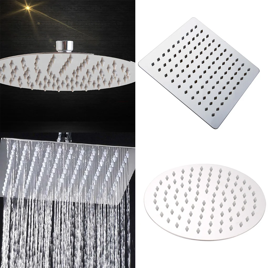 

Square Round Shower Head Angle Adjustable Clean Rain Spray Nozzle Bathroom Bathing Accessories